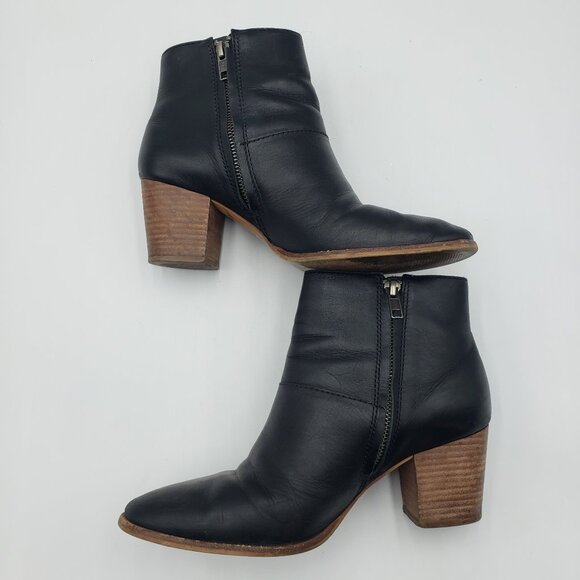 Madewell The Rosie Ankle Boots 8 Womens Booties Zip Up Black - Picture 6 of 15